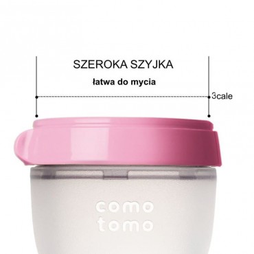 Antykolkowa butelka silikonowa Mom's Breast 250 ml Pink Baby Comotomo