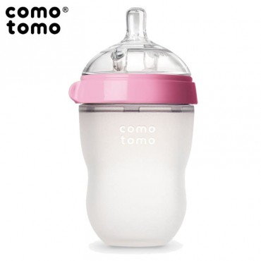 Antykolkowa butelka silikonowa Mom's Breast 250 ml Pink Baby Comotomo