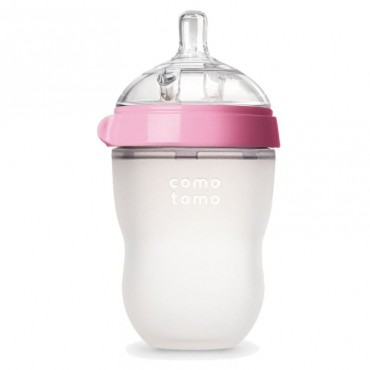 Antykolkowa butelka silikonowa Mom's Breast 250 ml Pink Baby Comotomo