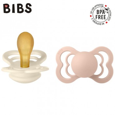 Smoczek Symetryczny kauczuk Hevea Supreme 2-pack Ivory & Blush S Bibs