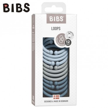 Ogniwa Loops 12-pack Baby Blue & Cloud & Petrol Bibs