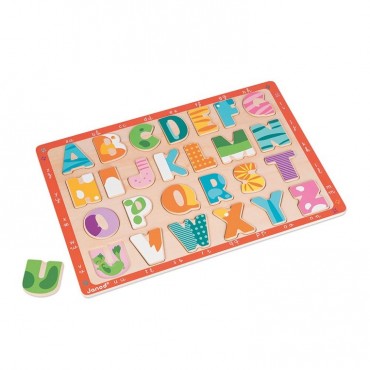 Puzzle drewniane Kolorowy alfabet Janod
