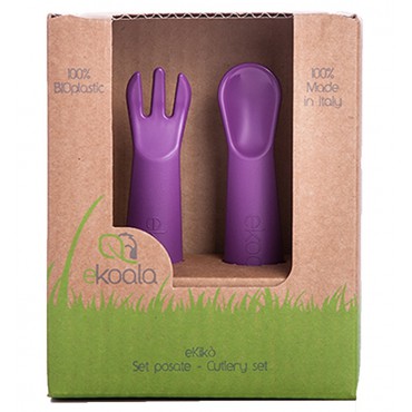 Sztućce 2szt. Purple BIOplastik eKoala