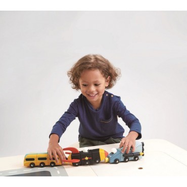 Drewniane pojazdy kosmiczne - zabawka konstrukcyjna Tender Leaf Toys