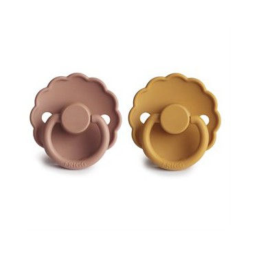 Smoczek Daisy Kauczuk 2-Pack Honey Gold/Rose Gold - Rozmiar 1 Frigg