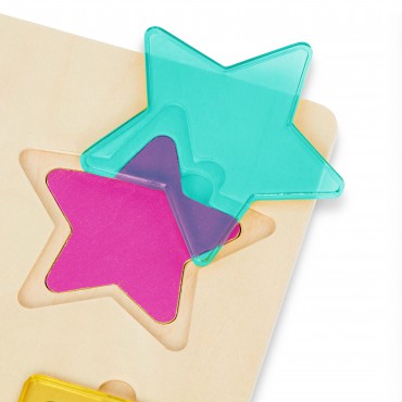 Rainbow Stack ‘n’ Sort – drewniana układanka geometryczna do miksowania kolorów B.Toys