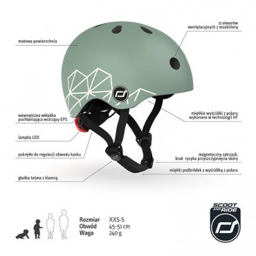 SCOOTANDRIDE Kask XXS-S dla dzieci 1-5 lat Green Lines - 8