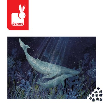 Puzzle artystyczne Wieloryby w głębinie 1000 el. 9+ Made in Poland Janod - 4