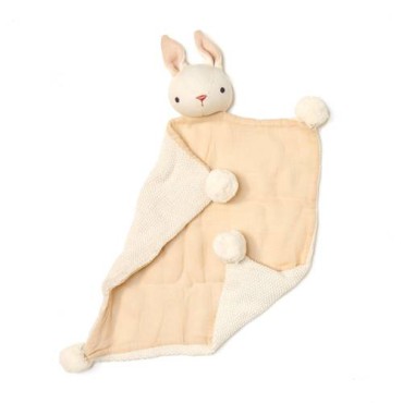 Zestaw z bawełny organicznej - grzechotka i kocyk przytulanka w ozdobnym pudełku Cream Bunny ThreadBear Design - 3