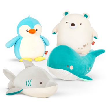 Huggable Squishies – ultramiękka przytulanka-poduszka – pluszowy PINGWIN Poppy Penguin B.Toys - 5