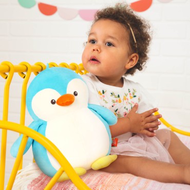 Huggable Squishies – ultramiękka przytulanka-poduszka – pluszowy PINGWIN Poppy Penguin B.Toys - 1