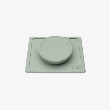 Zestaw Silikonowa miseczka z podkładką 2w1 Mini Bowl + pokrywka pastelowa zieleń EZPZ - 13