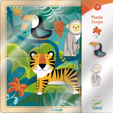 Edukacyjne puzzle drewniane Dżungla Djeco - 4