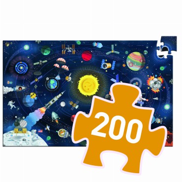 Puzzle Kosmos 200 el. z książeczką Djeco - 3