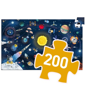 Puzzle Kosmos 200 el. z książeczką Djeco - 5