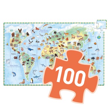 Puzzle Świat zwierząt z książeczką 100el. Djeco - 5