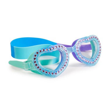 Okulary do pływania Kocham Cię niebiesko-miętowe Bling2O