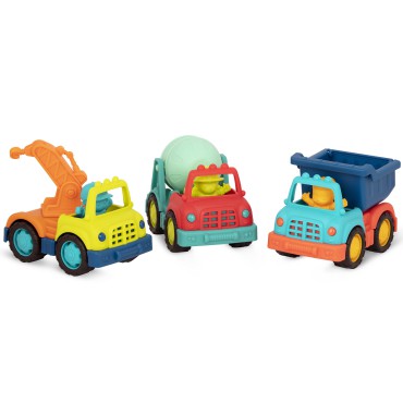 Happy Cruisers – zestaw 3 samochodów budowlanych z figurkami kierowców B.Toys - 5