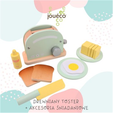Drewniany toster + akcesoria śniadaniowe Jouéco - 1