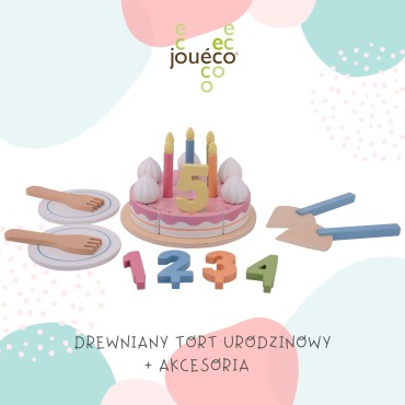 Drewniany tort urodzinowy i akcesoria Jouéco - 3