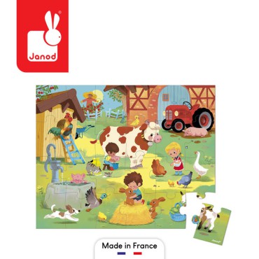 Puzzle w walizce Dzień na farmie 24 el. 3+ Made in France Janod - 4