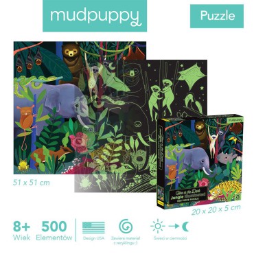 Puzzle rodzinne świecące w ciemności Dżungla 500 el. 8+ Mudpuppy - 11