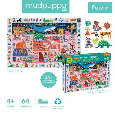 Puzzle obserwacyjne Muzeum historii naturalnej 64 elementy 4+ Mudpuppy - 18