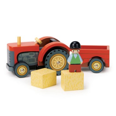 Drewniany traktor z przyczepą i akcesoriami Tender Leaf Toys - 1
