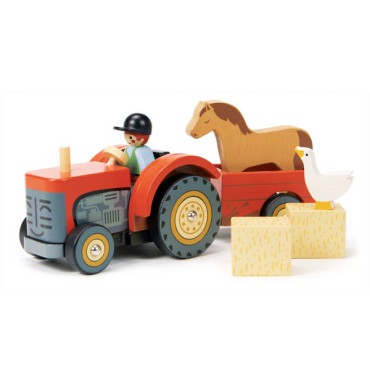Drewniany traktor z przyczepą i akcesoriami Tender Leaf Toys - 4