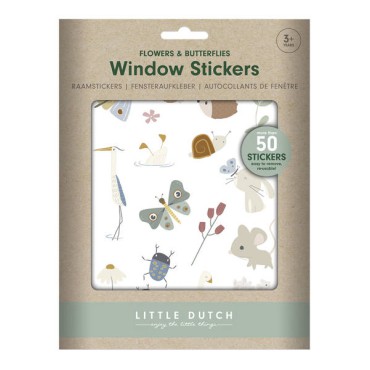 Naklejki wielokrotnego użytku na okno Flowers & Butterflies Little Dutch - 1