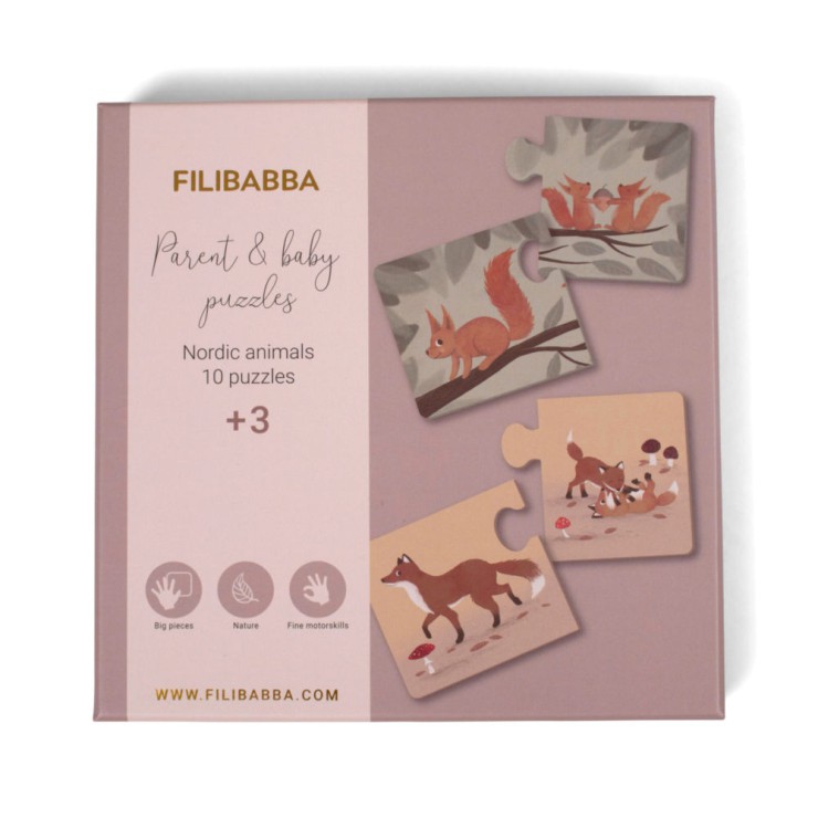 Puzzle Mama i dziecko Nordic animals Filibabba - 3