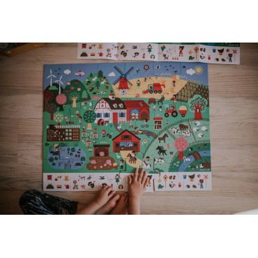 Puzzle obserwacyjne w walizce Farma 24 el. 3+  Janod - 11