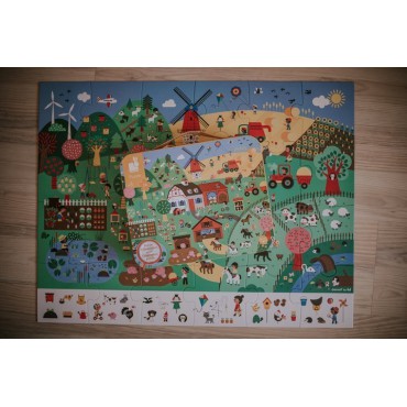 Puzzle obserwacyjne w walizce Farma 24 el. 3+  Janod - 13