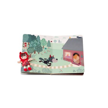 Książeczka przygodowa z mini przytulanką kartonowa Czerwony Kapturek 2 lata+ Lilliputiens - 9