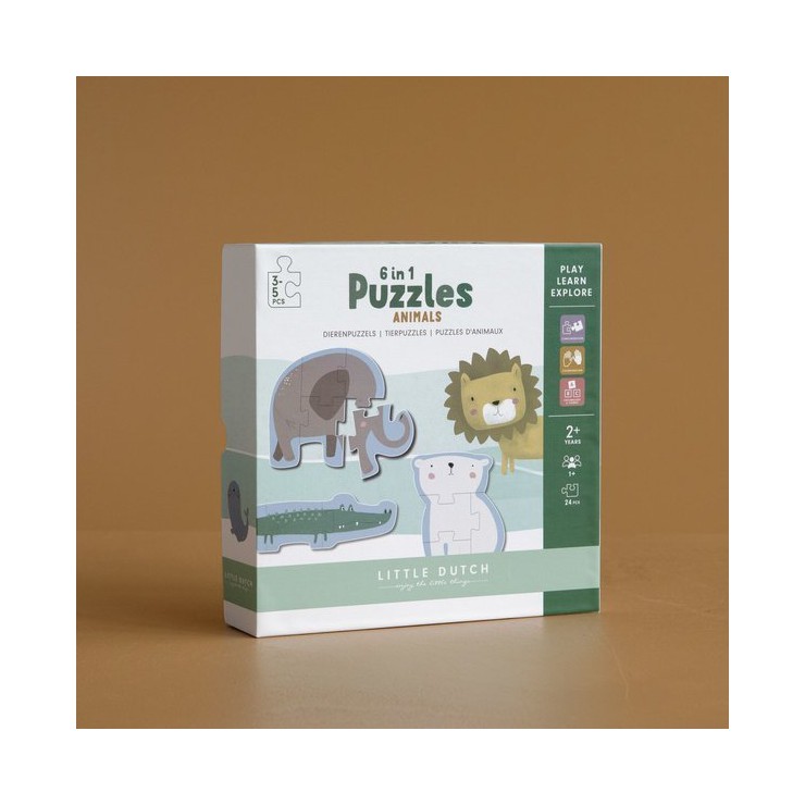 Puzzle Zoo 6 elementów FSC Little Dutch - 1