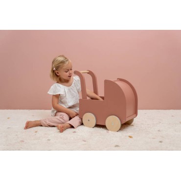 Drewniany wózek dla lalek z pościelą FSC Little Dutch - 3