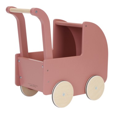 Drewniany wózek dla lalek z pościelą FSC Little Dutch - 1