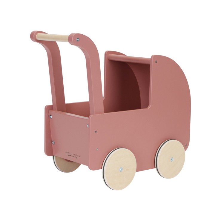 Drewniany wózek dla lalek z pościelą FSC Little Dutch - 1
