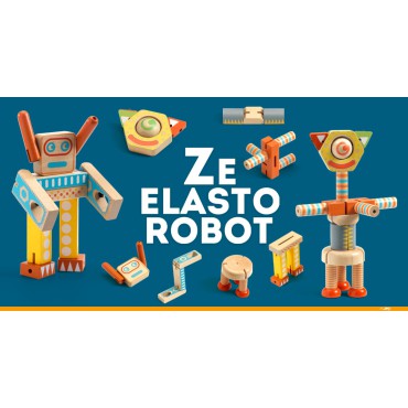 Drewniany robot Ze Elastorobot Djeco - 2