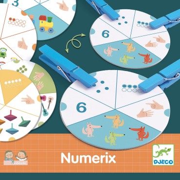 Eduludo Numerix  z klamerkami Djeco - 2