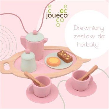 Drewniany zestaw do herbaty Tea set pink Joueco - 3