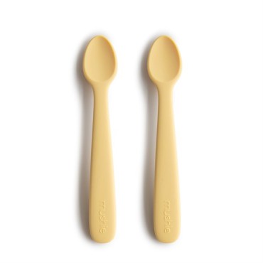 2 łyżeczki silikonowe dla dzieci do nauki samodzielnego jedzenia Pale Daffodil Mushie - 1