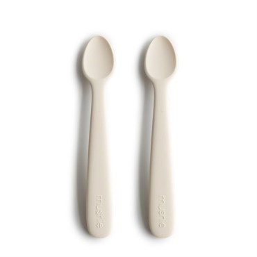 2 łyżeczki silikonowe dla dzieci do nauki samodzielnego jedzenia Ivory Mushie - 1