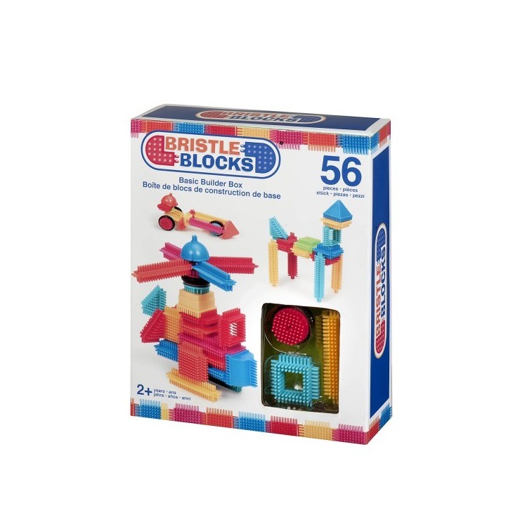Klocki jeżyki w pudełku 56 elementów Basic Builder Box Bristle Blocks