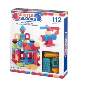 Klocki jeżyki w pudełku 112 elementów Basic Builder Box Bristle Blocks