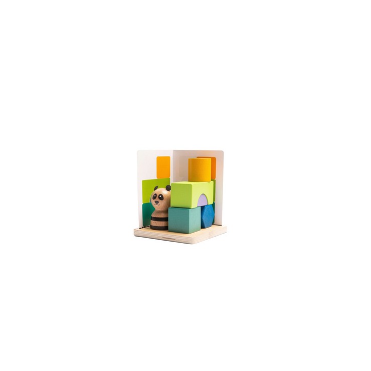 Drewniana gra logiczna - Łamigłówka puzzle 3D Panda BS Toys - 1