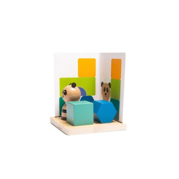 Drewniana gra logiczna - Łamigłówka puzzle 3D Panda BS Toys - 5