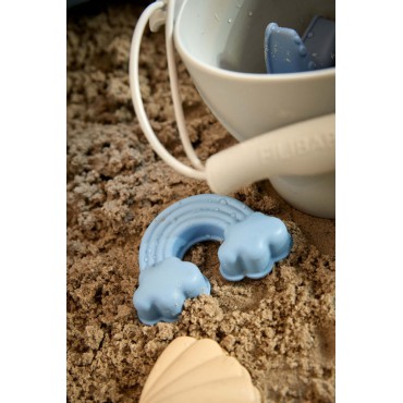 Silikonowy zestaw wiaderko i zabawki do piasku Blue Filibabba - 2