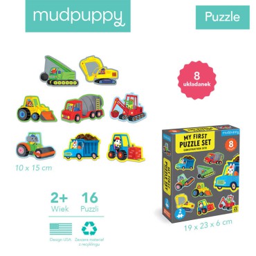 Pierwsze puzzle Plac budowy 2 elementy 2+ Mudpuppy - 3
