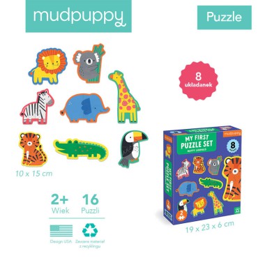 Pierwsze puzzle Szczęśliwe zwierzątka 2 elementy 2+ Mudpuppy - 7